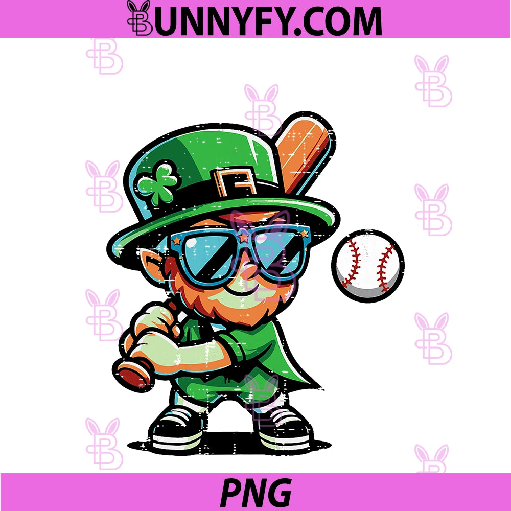 St Patricks Day PNG, Leprechaun Baseball Saint Paddys PNG