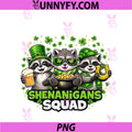 St Patricks Day PNG, Shenanigans Squad Raccoon PNG