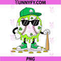 Funny Baseball Shamrock PNG, St Patricks Day Baseball Player Cartoon PNG