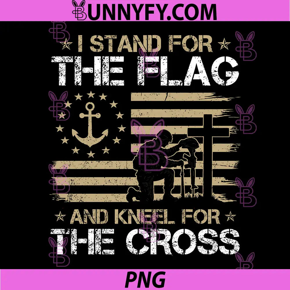 Stand for Flag and Kneel for Cross PNG, Sailor Memorial Day PNG
