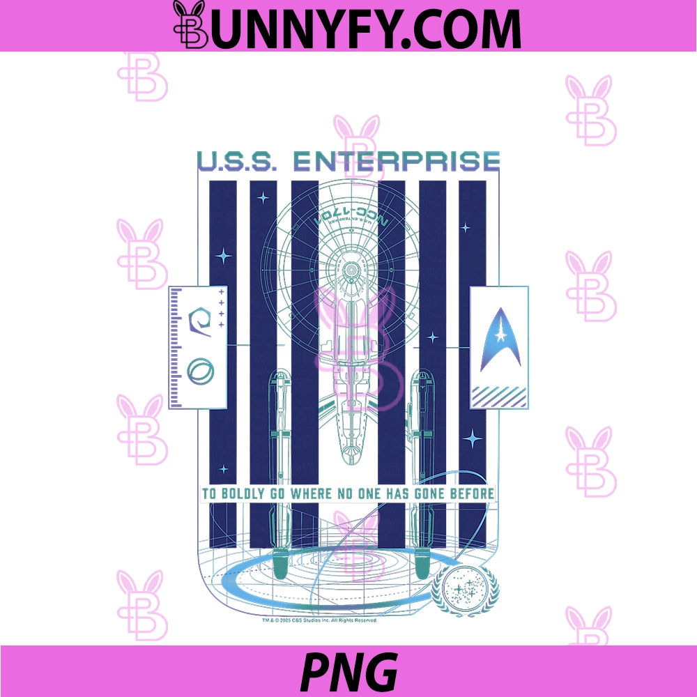 Star Trek The Original Series U.S.S. PNG, Enterprise Neon Art PNG