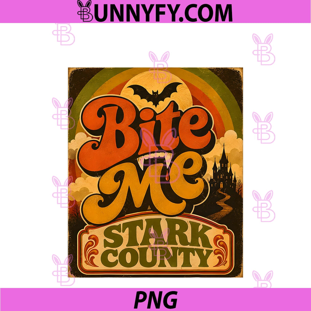 Stark County Bite PNG, Retro 1970s Vampire PNG