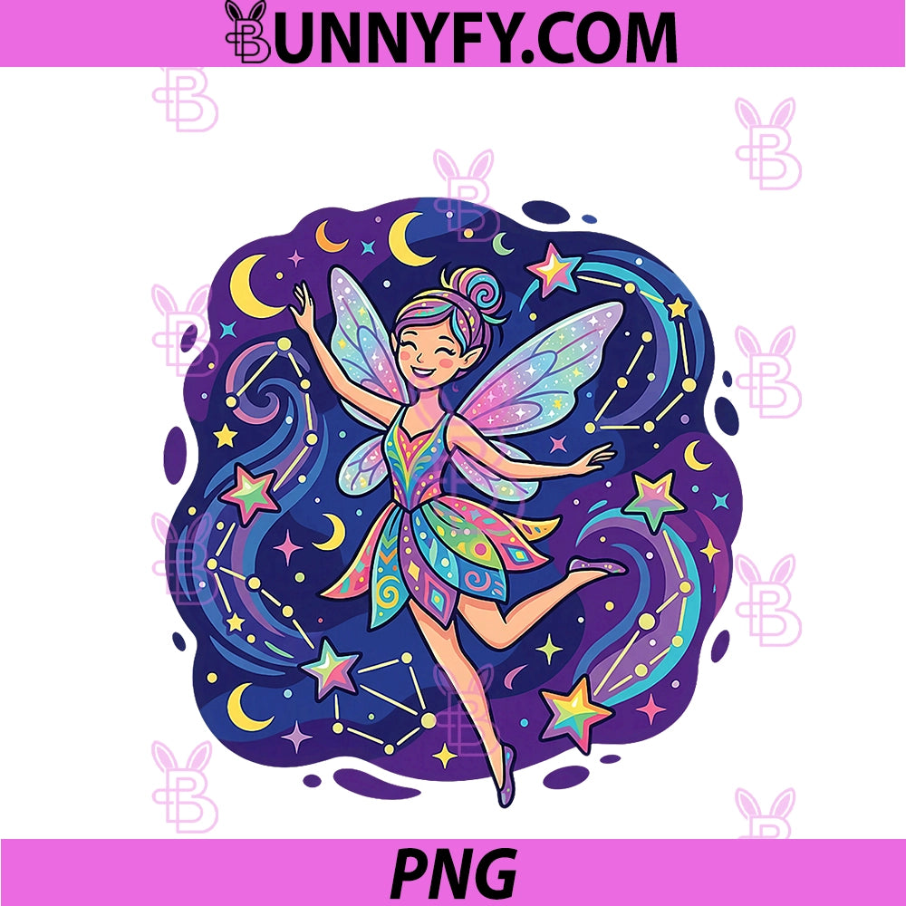 Starlight Fairy PNG, Dancing In Cosmic Moon Night PNG