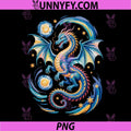 Starry Night Dragon PNG, Lover Japanese Wave Retro Art Moon PNG