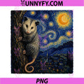 Starry Night Opossum PNG, Van Gogh Possum PNG