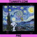 Starry Night PNG, Snoopy & Woodstock Balloon PNG