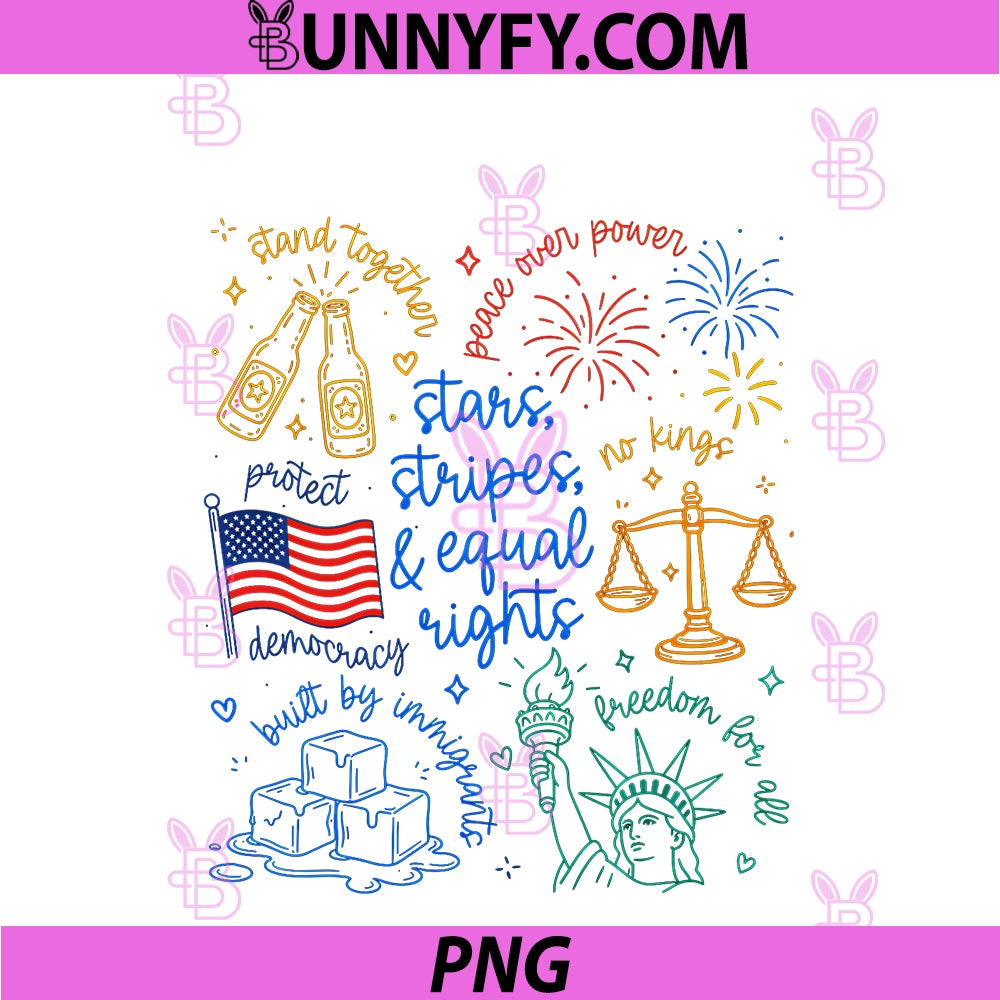 Stars Stripes & Equal Right PNG, Doodle USA Political Liberal PNG