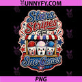 Stars Stripes and SNO Cones PNG, Patriotic Summer Fourth July PNG