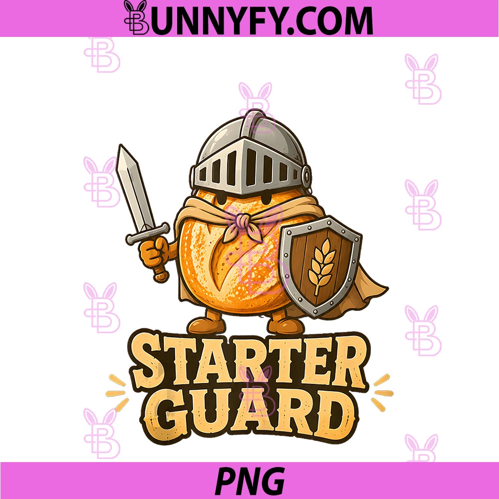 Starter Guard Sourdough Knight Cute PNG, Baking Warrior Art PNG