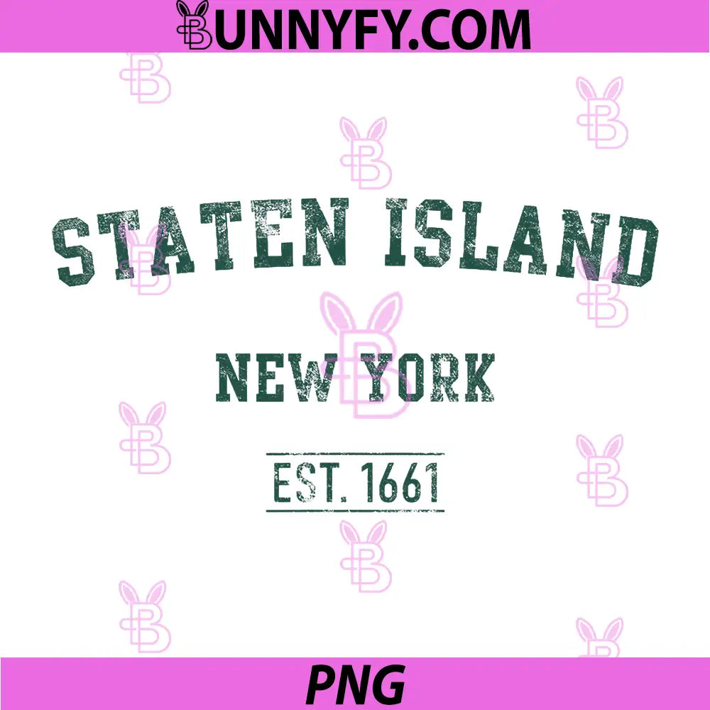Staten Island New York PNG, Distressed Text Sport Style PNG