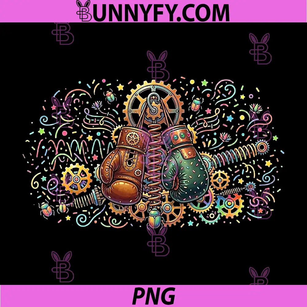 Steampunk Boxing Gloves PNG, Fighter Combat Design PNG