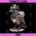 Steampunk Crow PNG, Top Hat Goggles Clocks and Gears PNG