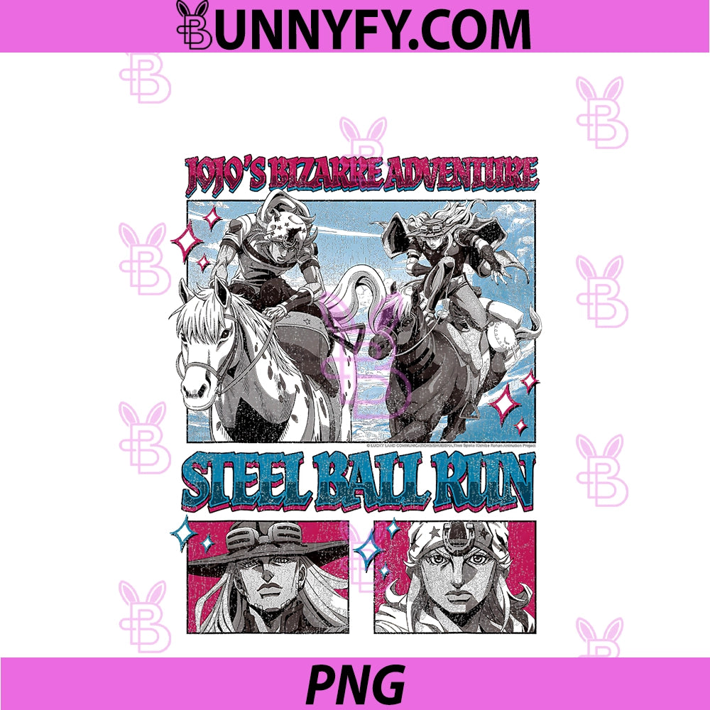 Steel Ball Run Johnny And Gyro Comic PNG, Book Panels Anime PNG