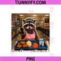 Stop Flipping The Milk PNG, Funny Raccoon Lunch Lady Cafeteria PNG