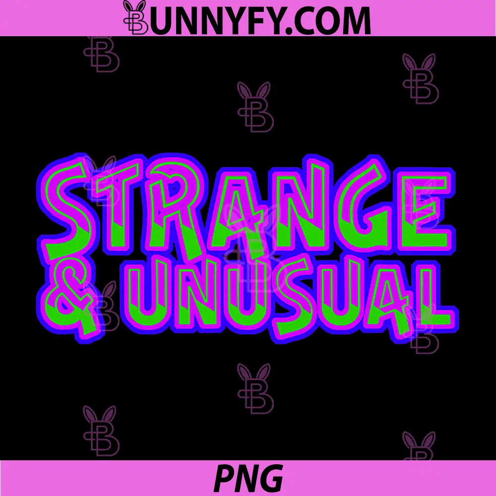 Strange & Unusual Retro Text PNG, Neon Strange & Unusual PNG