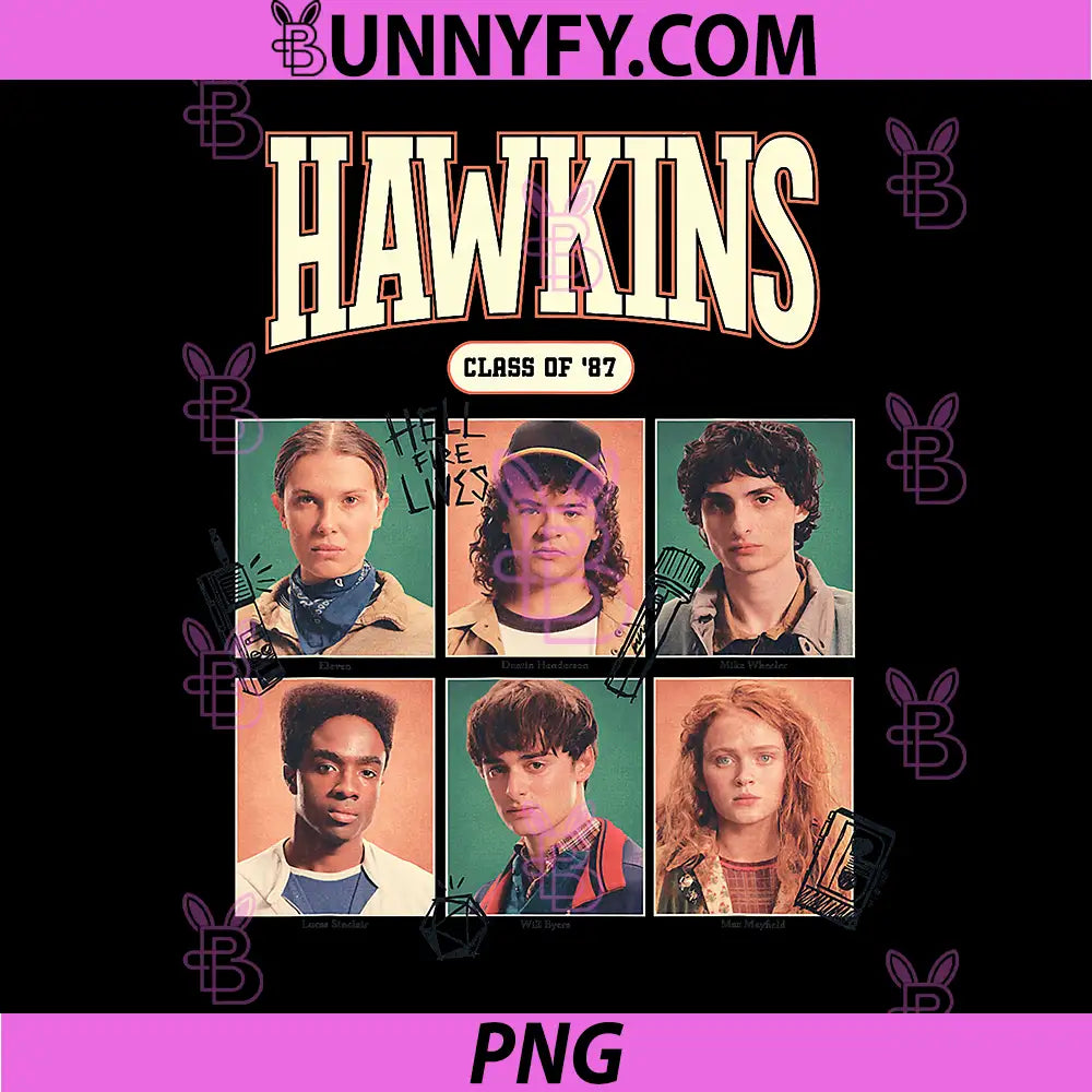 Stranger Things PNG, Hawkins Class of 87 PNG
