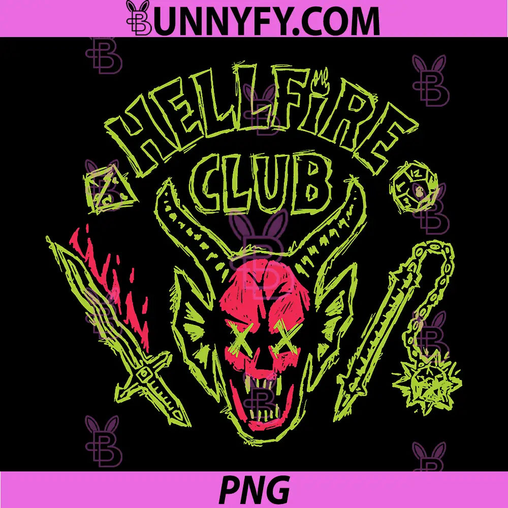Stranger Things PNG, Hellfire Club Neon Logo Crossed Out Eyes PNG