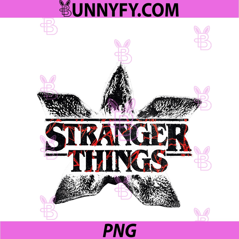 Stranger Things Season 5 Demogorgon Face Retro PNG, Logo PNG