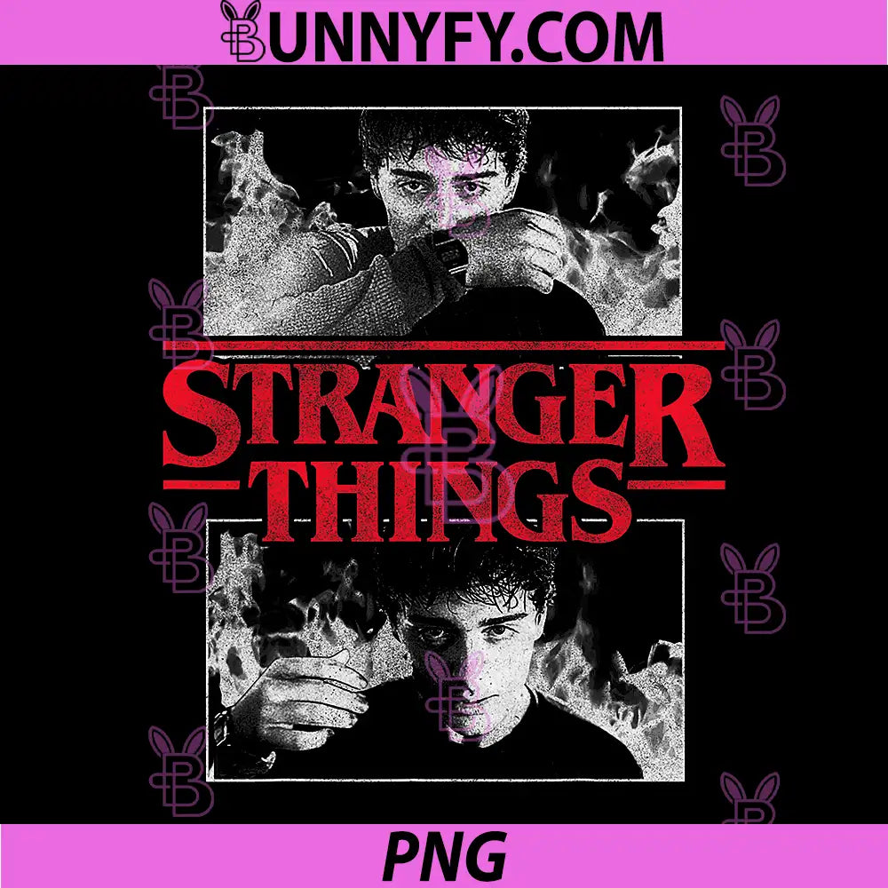 Stranger Things PNG, Will Byers Series Scenes in Black and White PNG