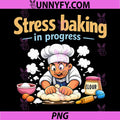 Stress Baking in Progress PNG, Cartoon Baker Design PNG