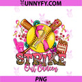 Strike Out Breast Cancer Softball PNG, Breast Cancer Awareness PNG