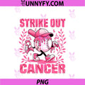 Strike Out Cancer Drip PNG, Baseball Breast Cancer Awareness Boy PNG