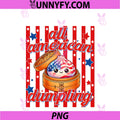 Striped Funny All American Dumpling Cute PNG, Girly 4th Of July PNG