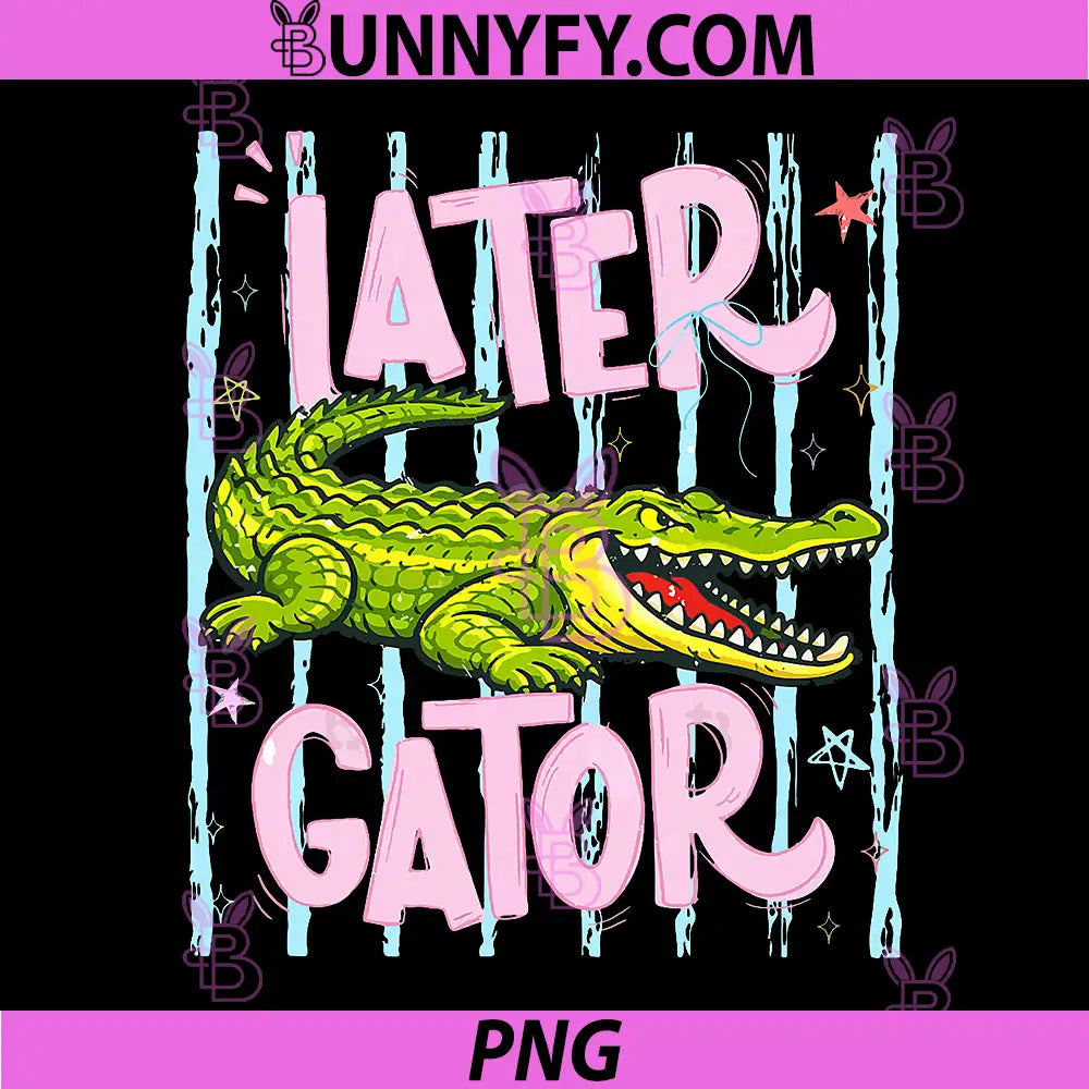 Striped Later Gator Alligator PNG, Funny Trending Girly Summer PNG