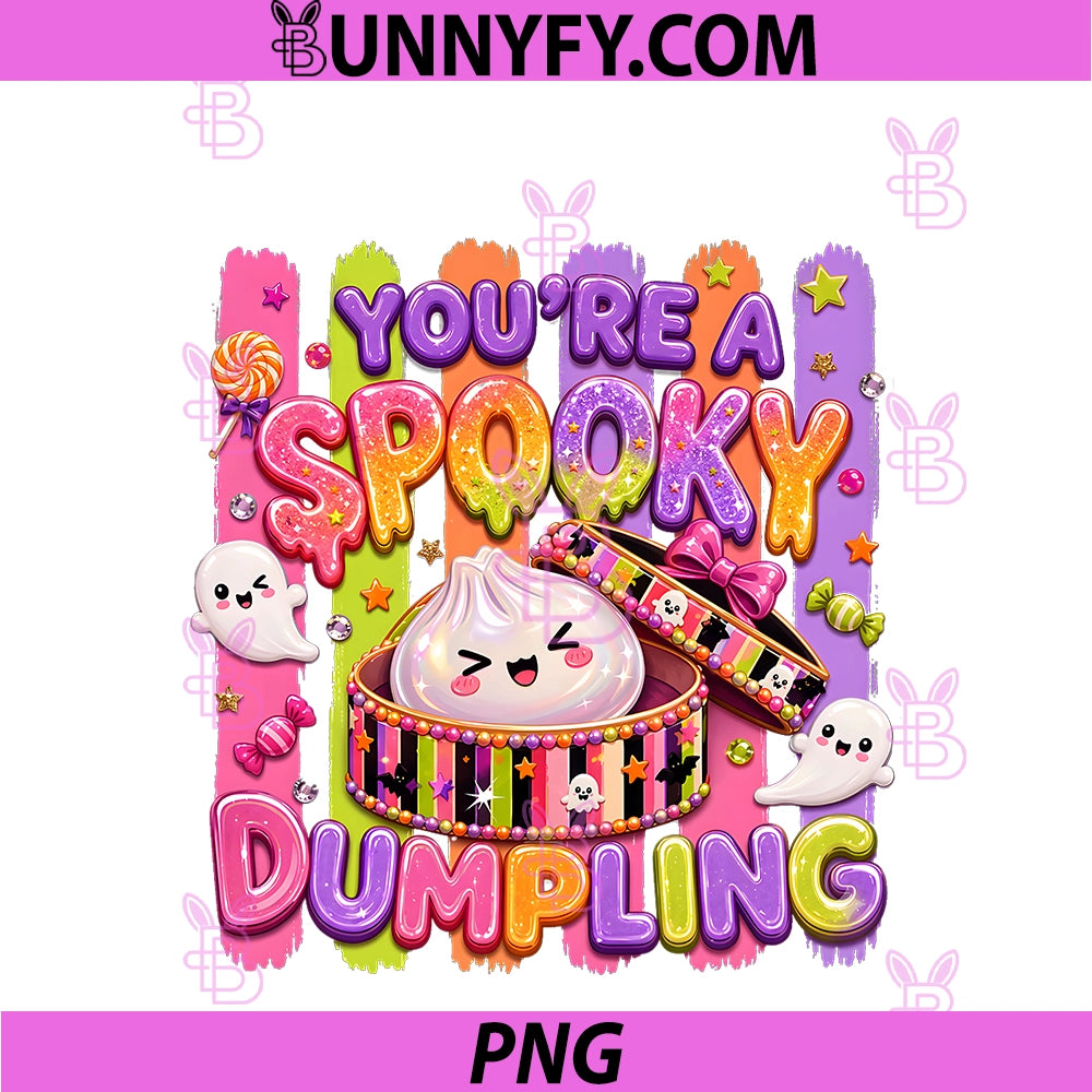 Striped You're A Spooky Dumpling PNG, Halloween Kawaii Dumpling PNG