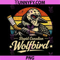 Stupid Canadian Wolf Bird PNG, Vintage Heated Hookey Loon Meme PNG