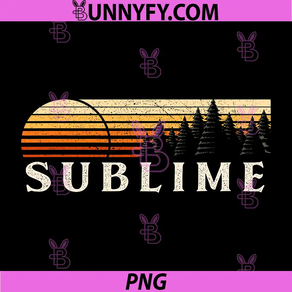 Sublime PNG, TX Vintage Evergreen PNG, Sunset Eighties Retro PNG