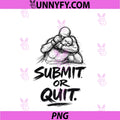 Submit Or Quit PNG, Line Art Fighter Workout Gym Combat Gift PNG