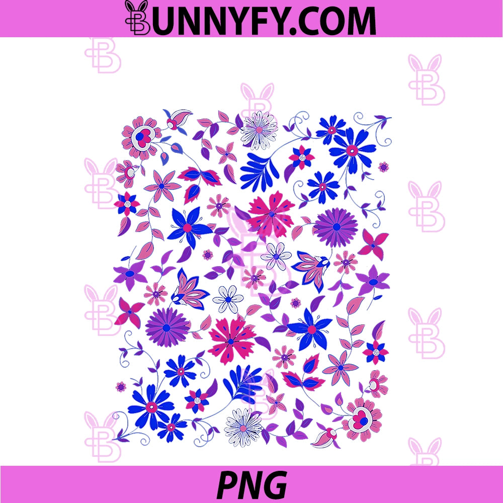 Subtle Bi Pride Bisexual Rainbow PNG, Wildflowers LGBT Month PNG