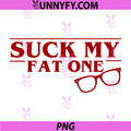 Suck My Fat One PNG, Derek Bold Red Glasses Retro Design PNG