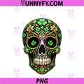 Sugar Skull St Patrick Day PNG, Of The Dead Lucky Shamrock PNG