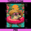 Summer Dolphin with Sunglasses PNG, Tropical Animal Pool Party PNG