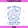 Summer I Turned Ten Vintage 2016 PNG, 10th Birthday Girl Summer PNG