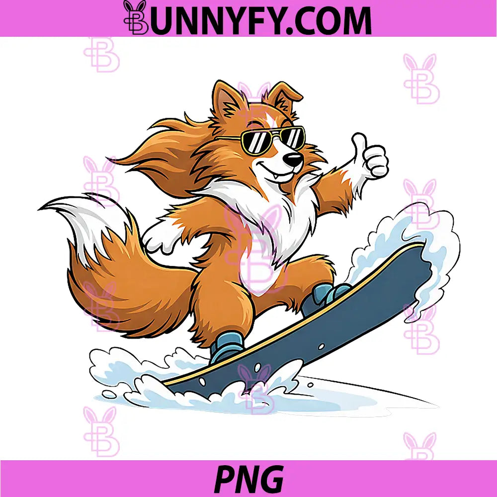 Surfing Dog With Sunglasses PNG, Cool Puppy On Surfboard PNG