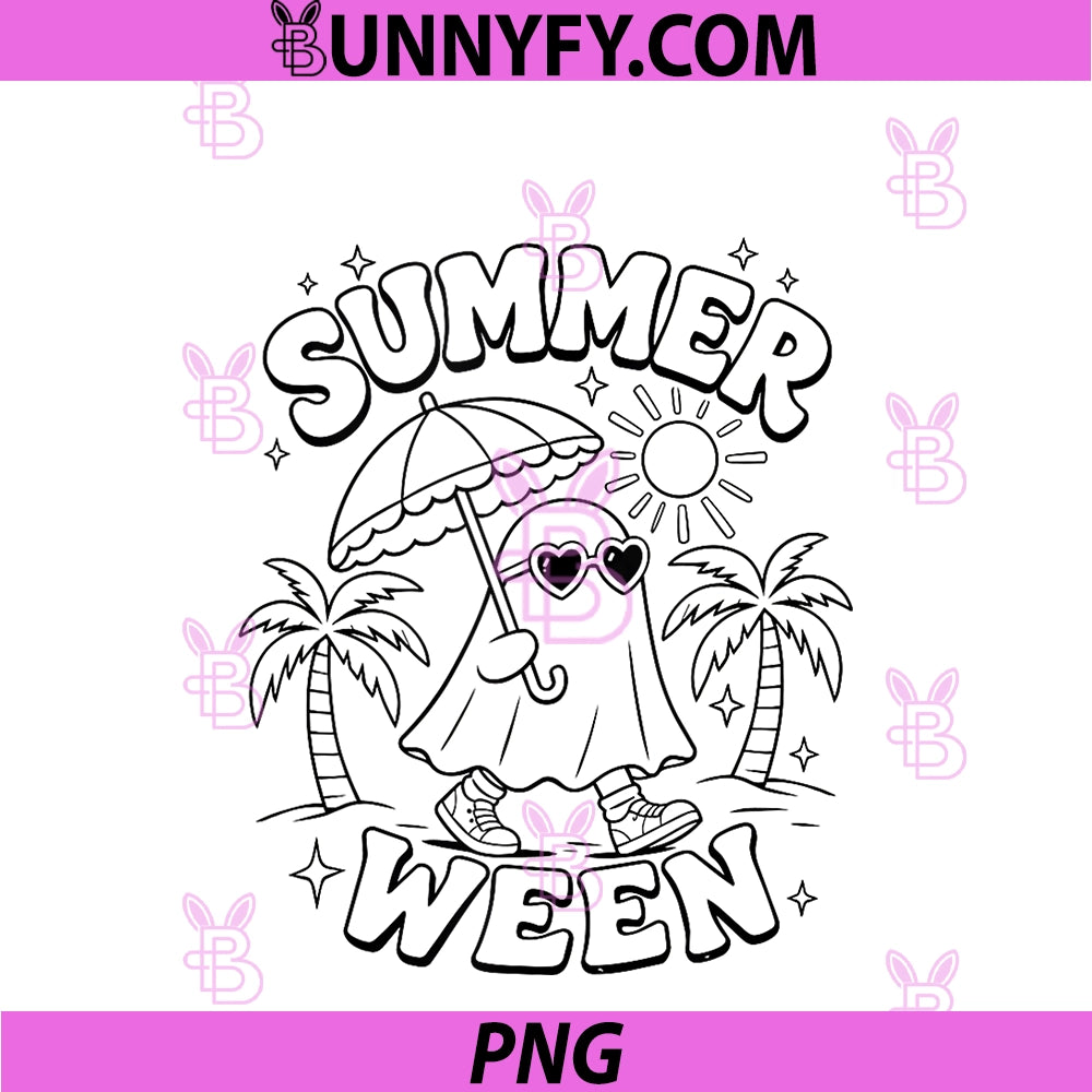 Summerween Cute Ghost PNG, Halloween Beach Vacation Vibes PNG