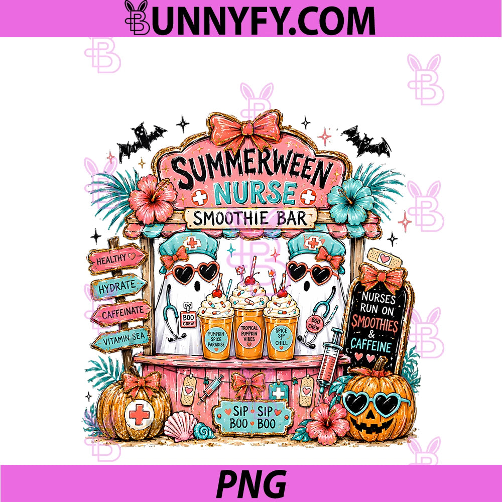Summerween Nurse PNG, Smoothie Bar Nursing RN LPN CNA HHA NP PNG
