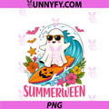 Summerween PNG, Funny Ghost Halloween Summer Floral2 PNG