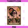 Summerween PNG, Funny Girl Women Skeleton Tarot Card Spooky Ghoul PNG