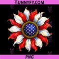 Sunflower USA American Flag PNG, 4th of July Patriotic PNG