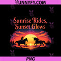 Sunrise Rides Sunset Glows PNG, Unicorn Wrangler Art PNG