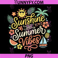 Sunshine and Summer Vibes PNG, Cute Tropical Beach Vacation PNG