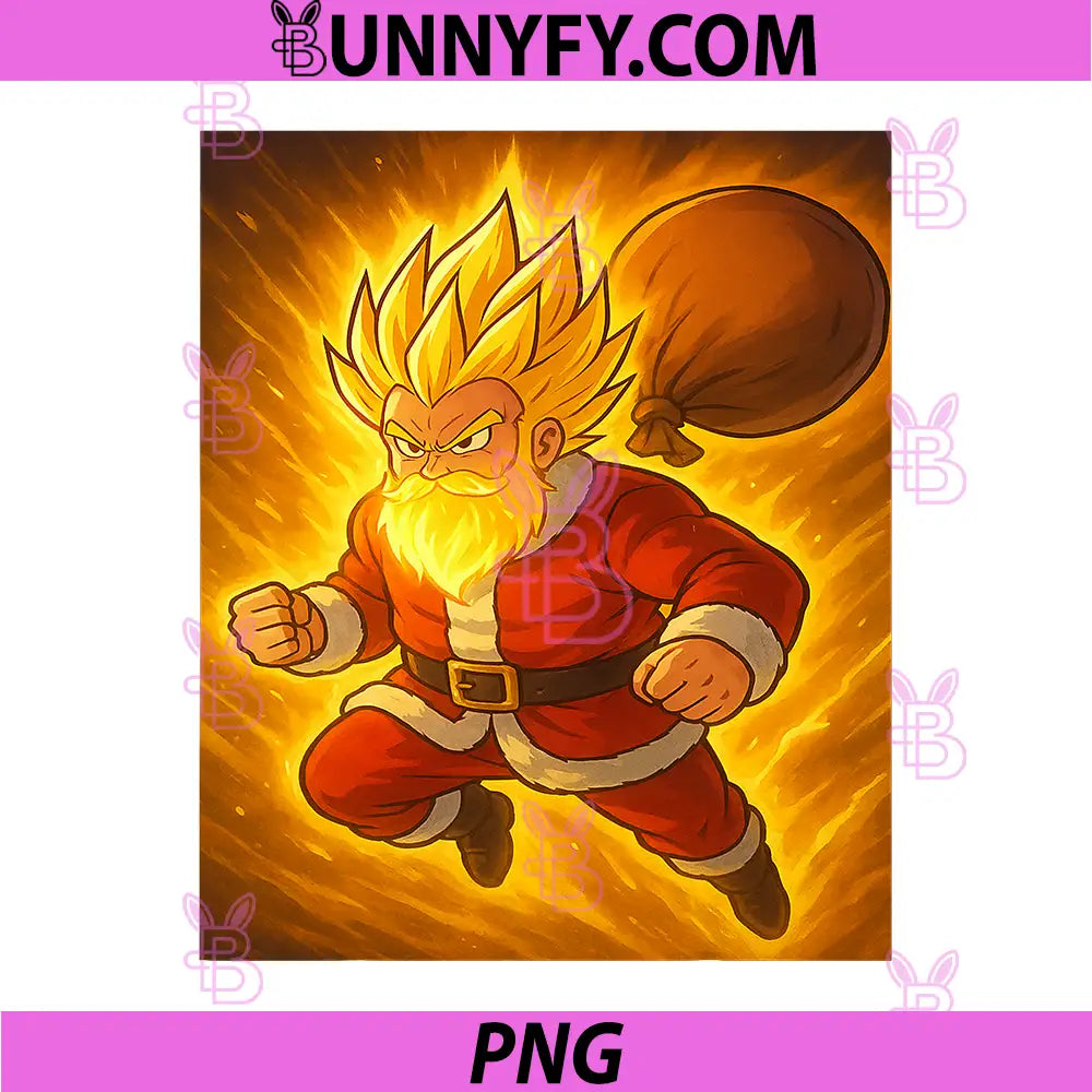 Super Powered Santa PNG, Anime Meme PNG