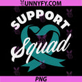 Support Squad Cervical Cancer PNG, Awareness Teal Heart PNG