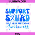 Support Squad Child Abuse Prevention Awareness PNG, Blue Ribbon PNG