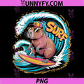 Surf Capybara Funny PNG, Retro Beach Summer Vibes PNG