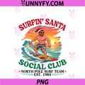 Surfin Santa North Pole Est 1984 PNG, Summer Birthday 42 Years PNG